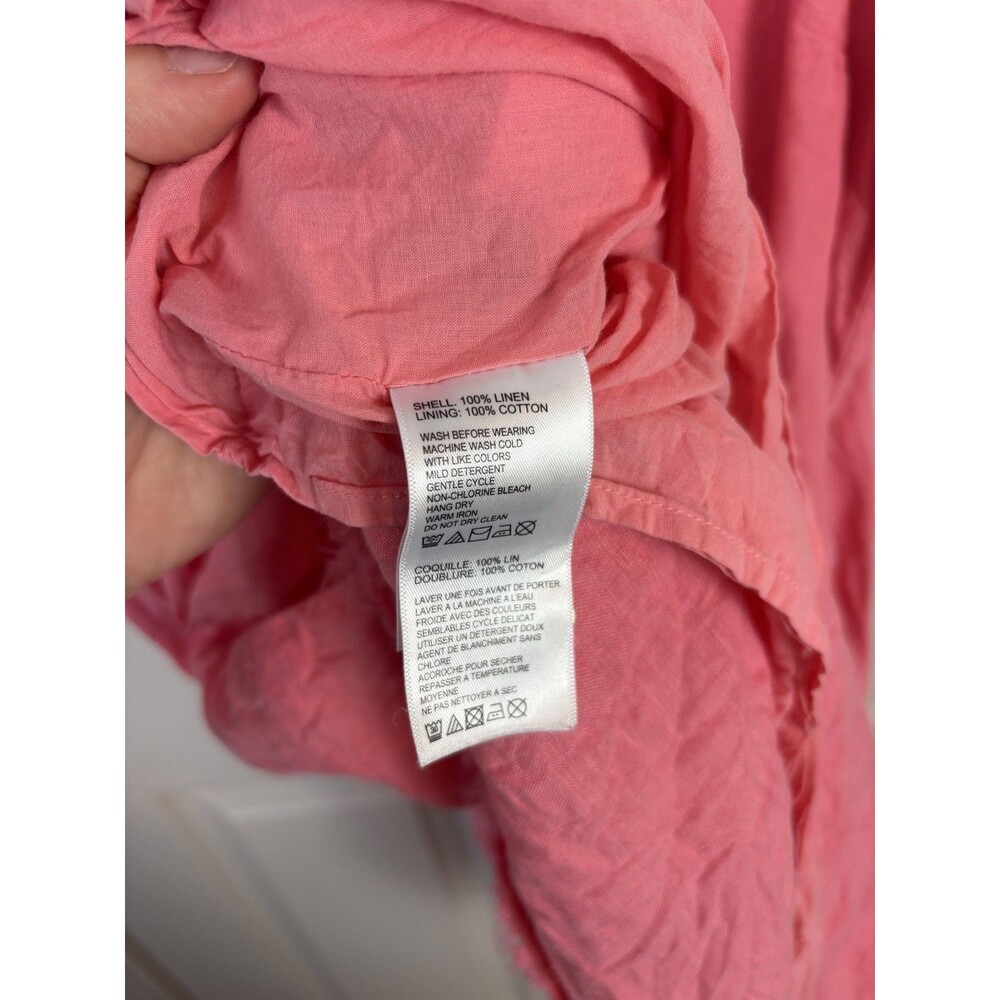 Tommy Bahama 100% Linen Sleeveless Frayed Pink Beachy Dress Knee Length XL 204 - Picture 5 of 6
